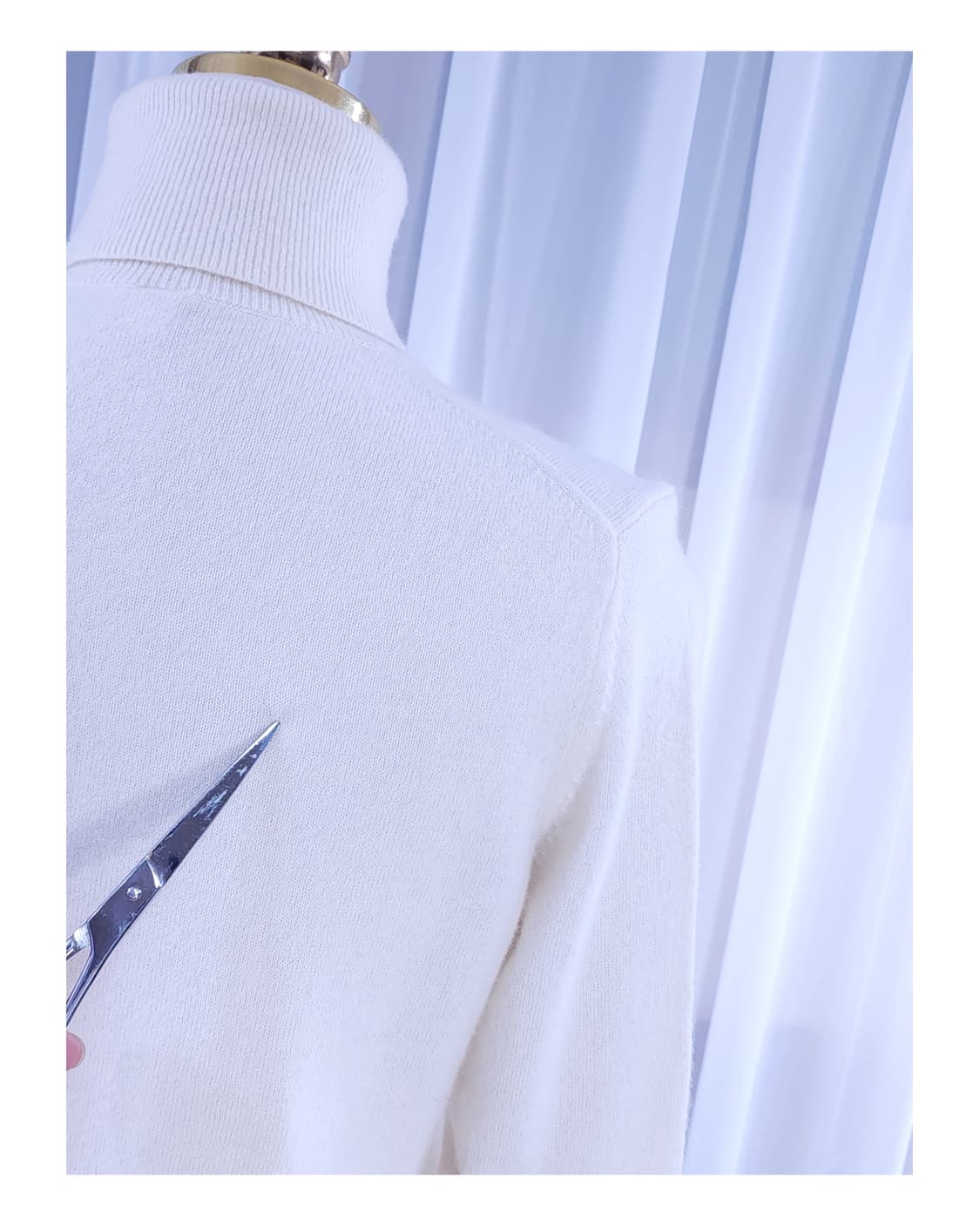 캐시미어100% 아이보리 니트 상품이미지8