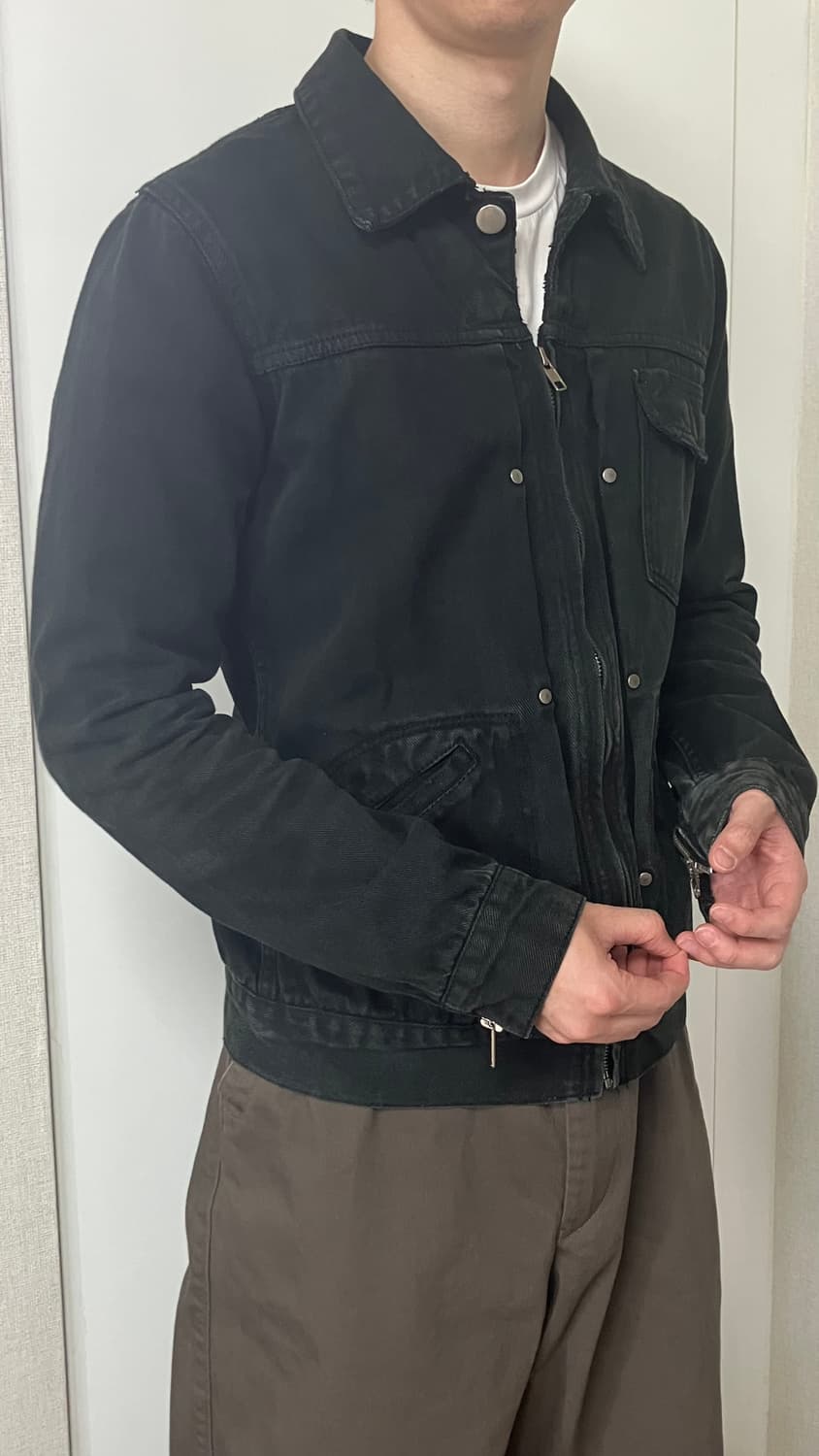빈티지 블랙 데님 자켓 상품이미지1