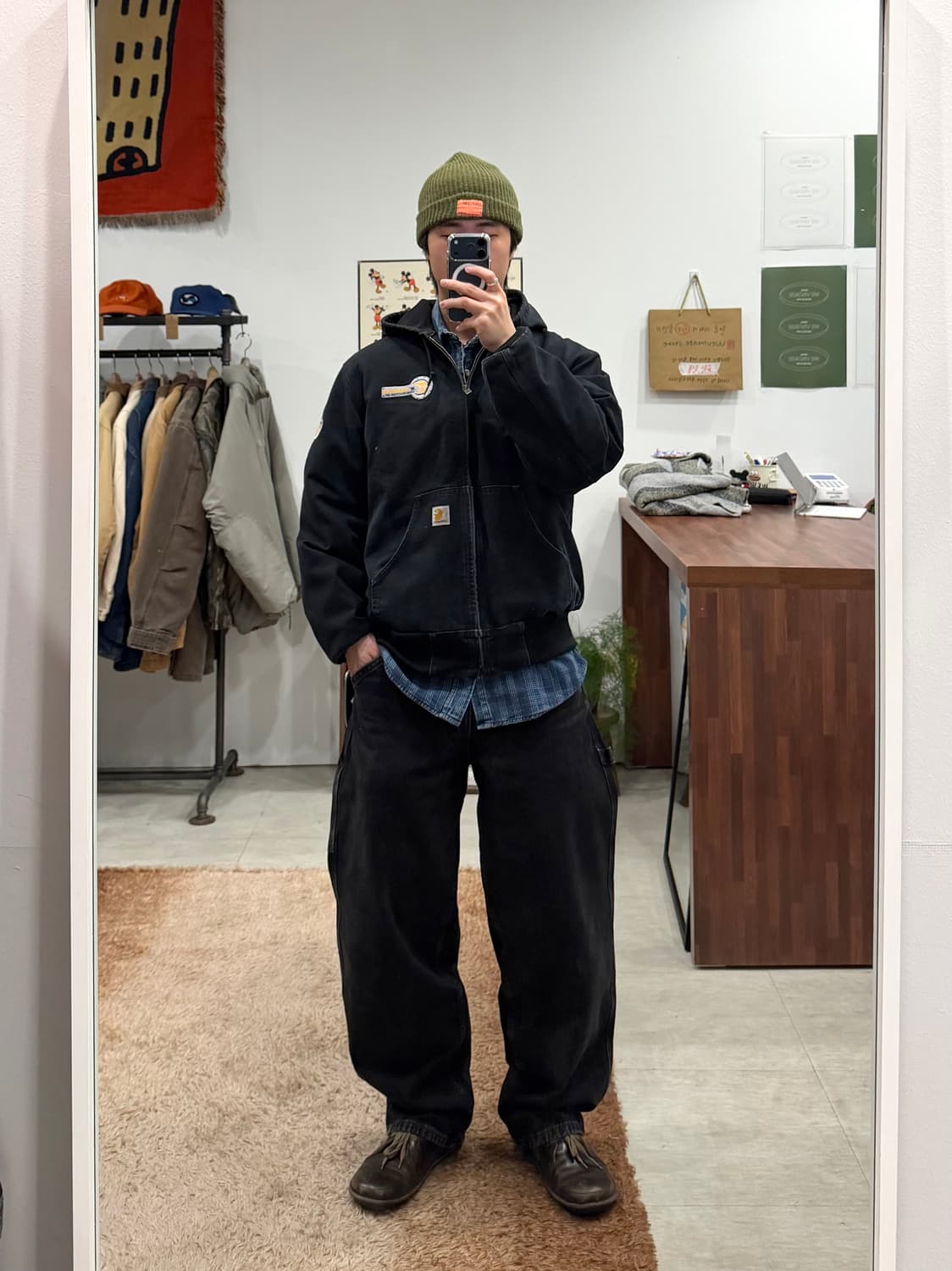 Carhartt 칼하트 덕 액티브 써멀 페이딩 후드 워크 자켓 (USA) 상품이미지2