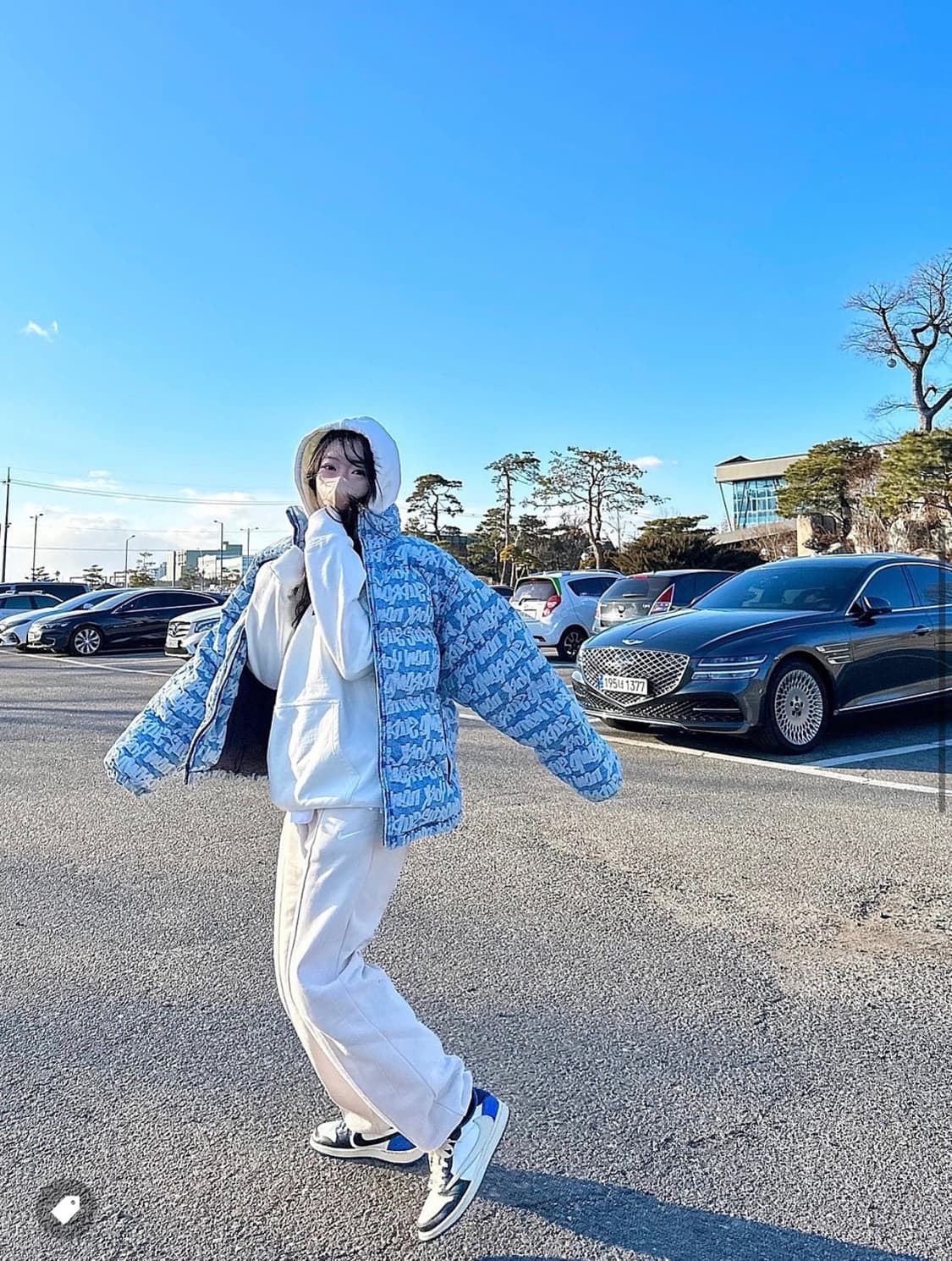 [XL] 슈프림 팻 팁 자카드 데님 푸퍼 자켓 블루 22ss 상품이미지2