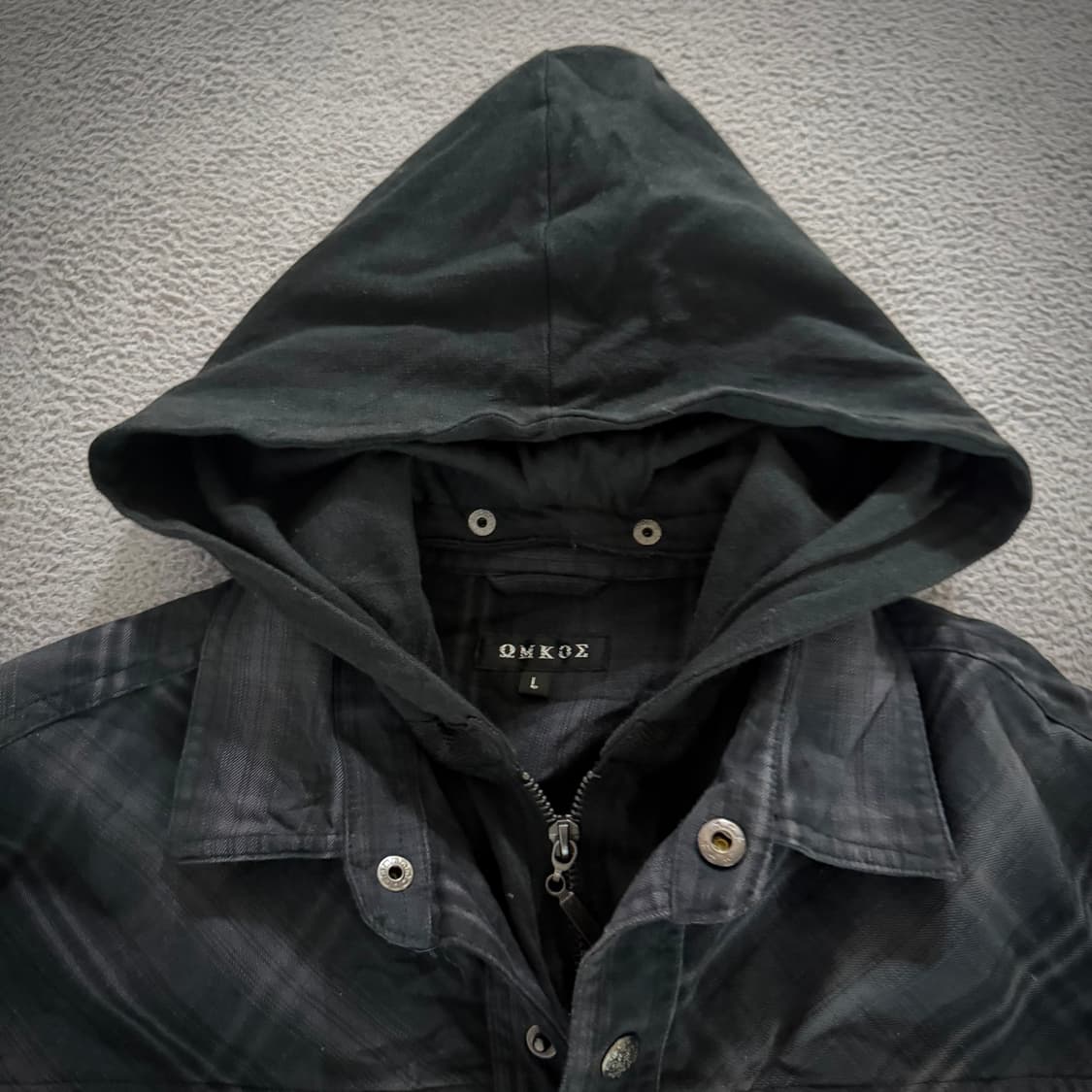 Hoodie layered check shirt 상품이미지2