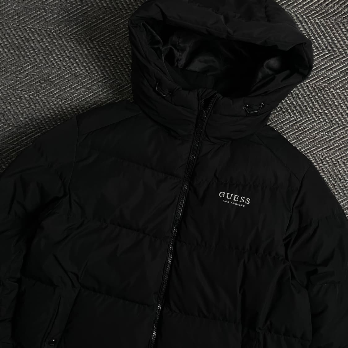 게스 덕다운 후드 롱패딩 블랙o 4233 상품이미지5