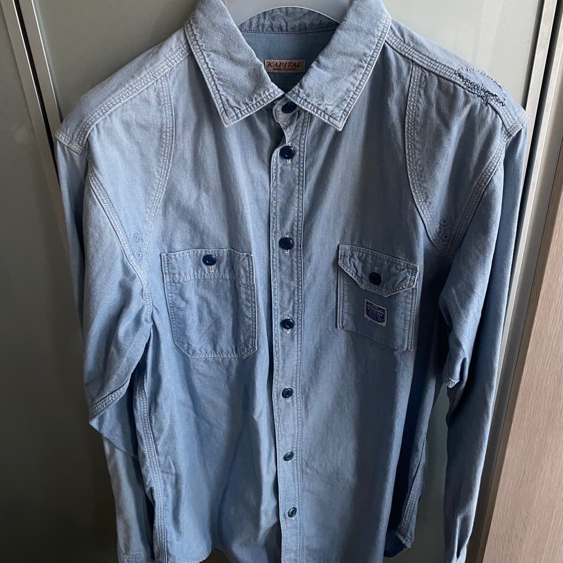 Kapital 캐피탈 샴브레이 데미지드 워크 셔츠 상품이미지2