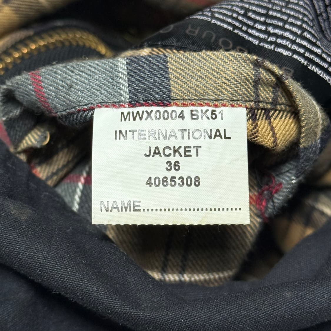 36 바버 인터네셔널 블랙 왁스자켓 상품이미지6