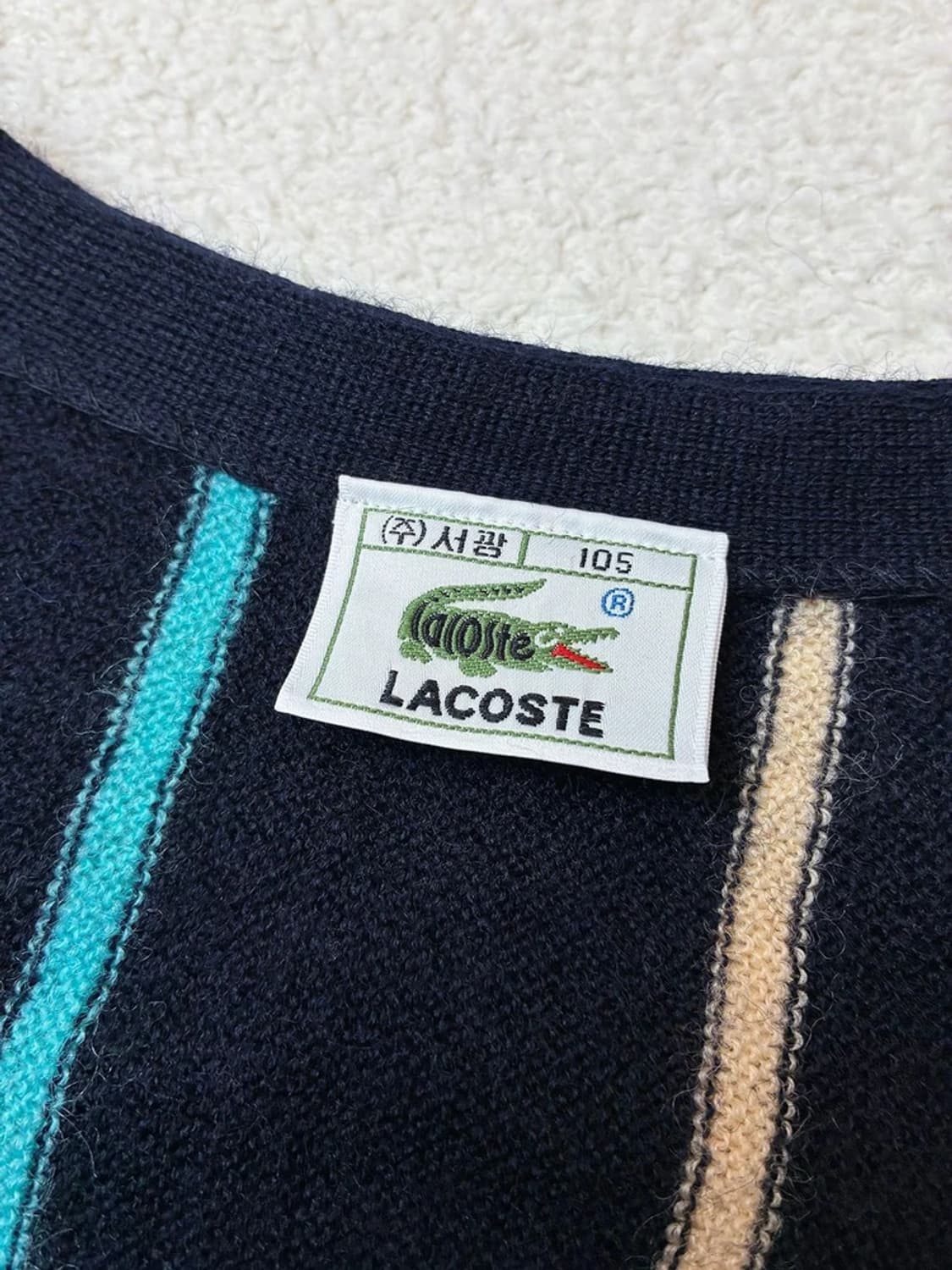 라코스테 90's 스트라이프 크롭 니트 가디건 PN5932    상품이미지7