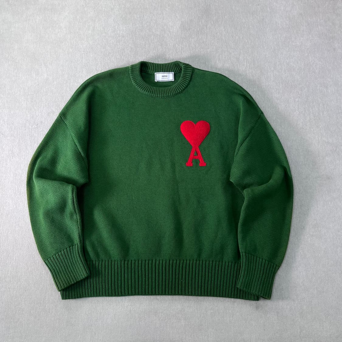 100 아미 20FW 빅하트 로고 그린 니트 상품이미지1