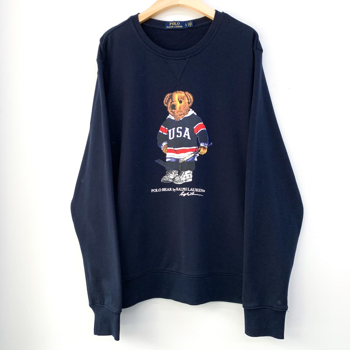 폴로 랄프로렌 신형 하키 베어 네이비 스웻 맨투맨 상품이미지2