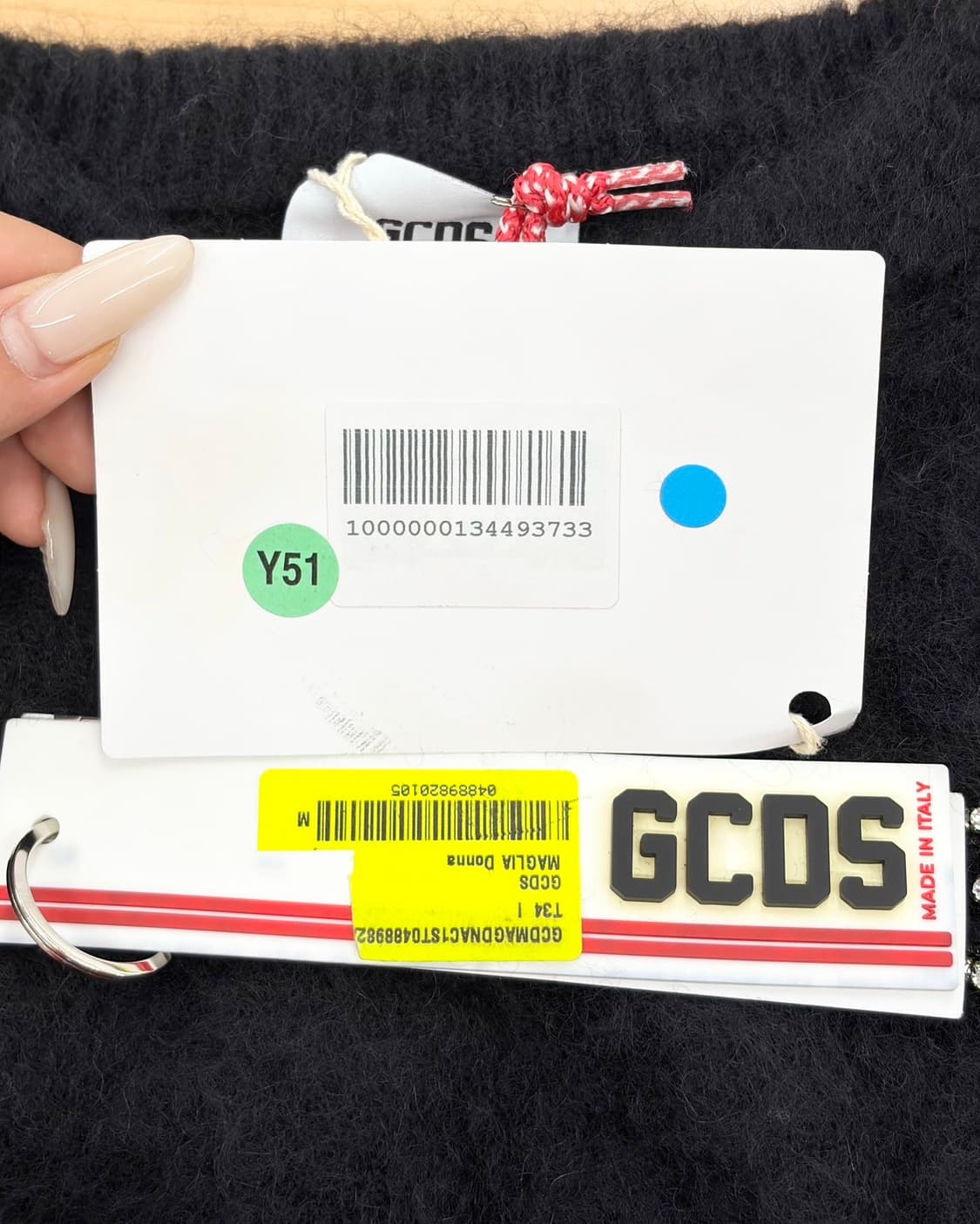 gcds 블랙 크리스탈 로고 모헤어 혼방 크롭 스웨터  상품이미지8