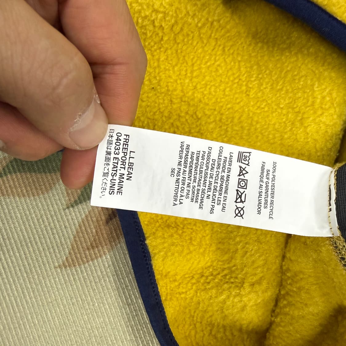 (M)엘엘빈 L.L.Bean 플리스 풀오버 자켓(옐로우) 상품이미지3