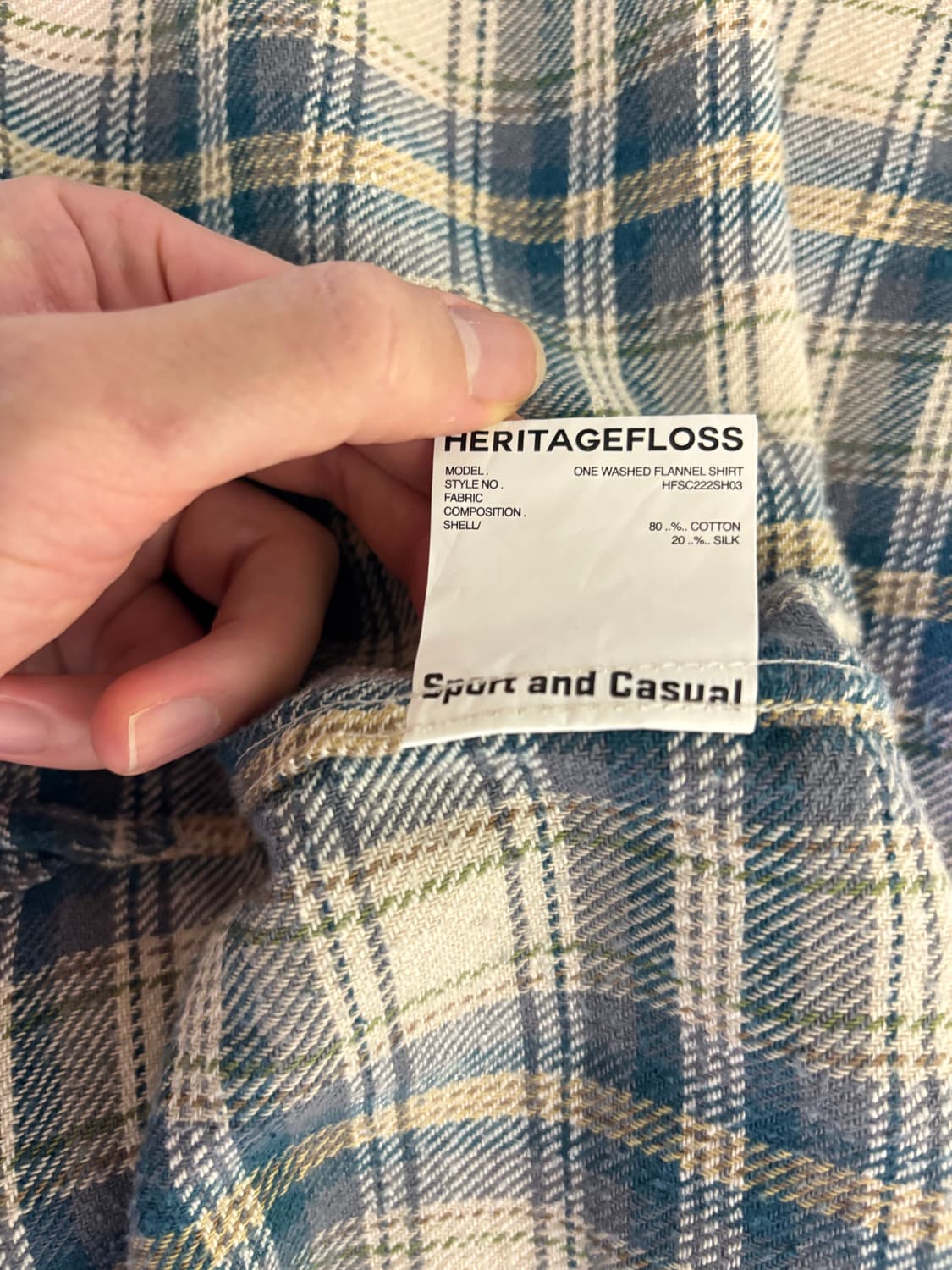 헤리티지플로스 원워시드 플란넬 셔츠 아이보리 L 상품이미지4