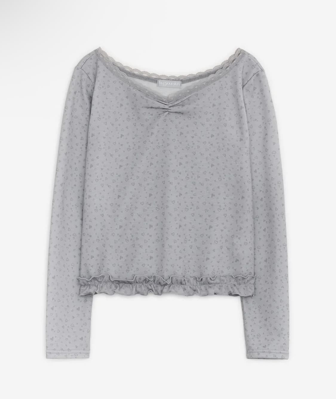 허그유어스킨 프릴 레오파드 티 그레이 상품이미지1