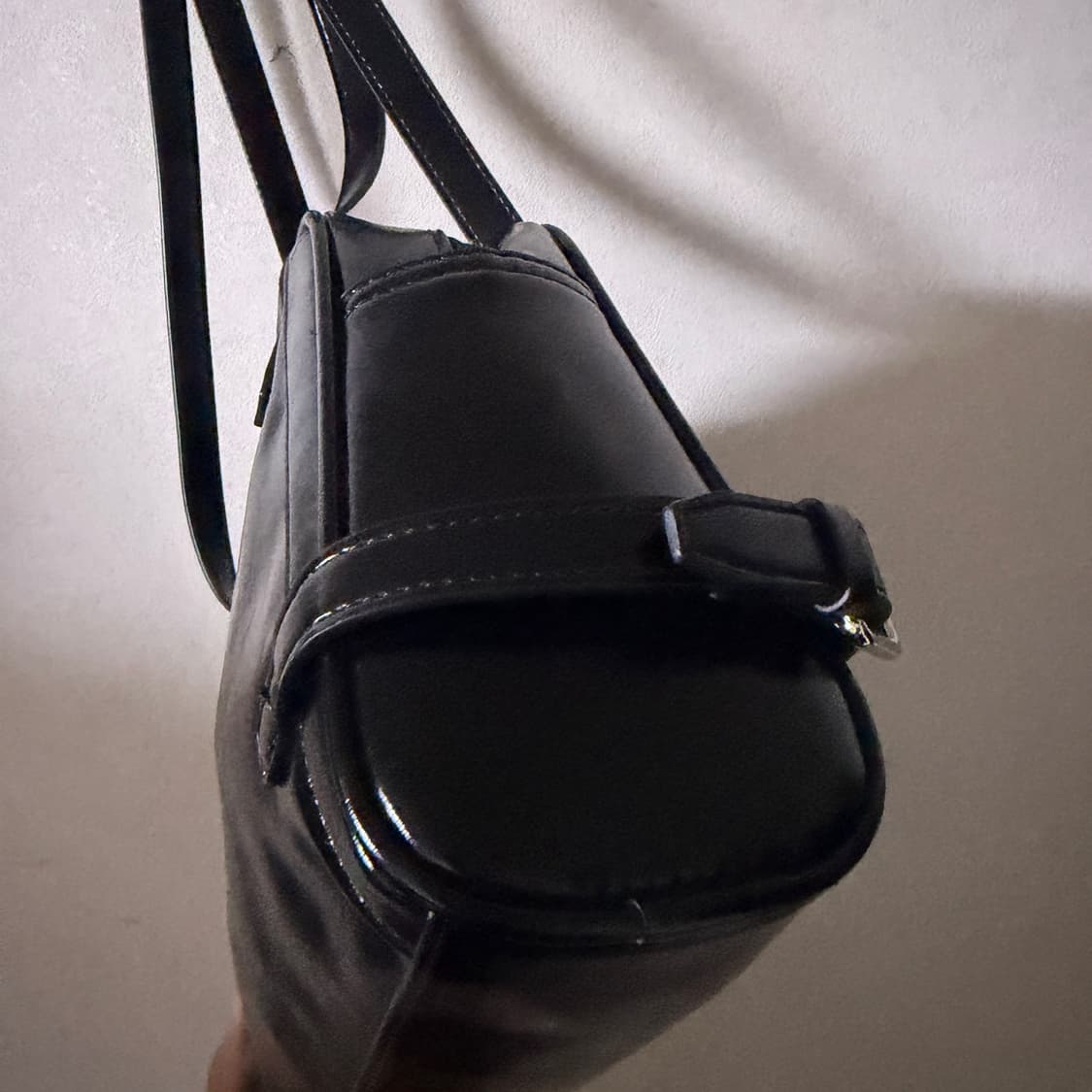 마뗑킴 바이커 디테일 스퀘어 숄더백 블랙 상품이미지6