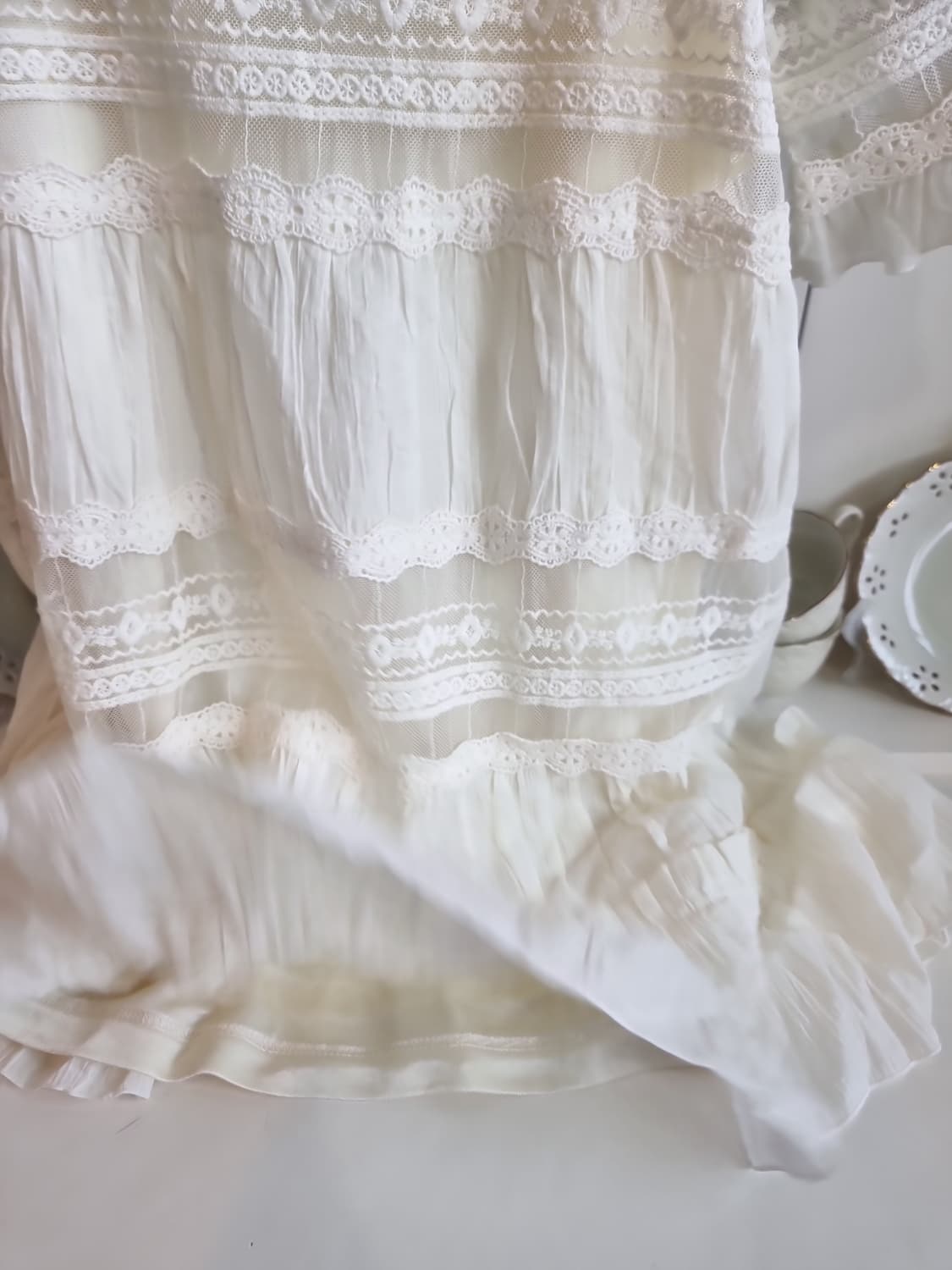 axes femme(악세스팜므) 아이보리 모리걸 레이스 원피스 상품이미지6