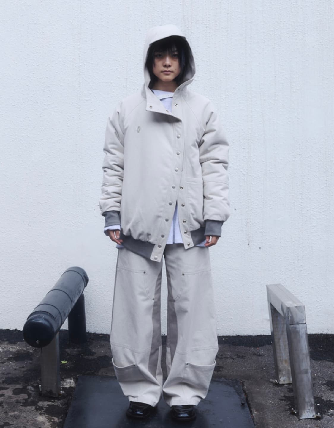 할로미늄 후드 푸퍼 자켓 라이트카키 상품이미지2