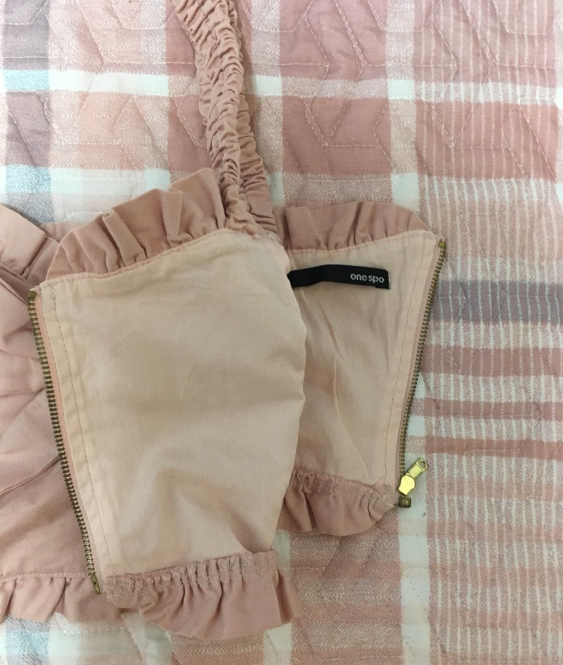 onespo 원스포 핑크 리본 뷔스티에 탑 빈티지 상품이미지2