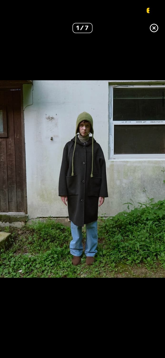 엔조블루스 핸드메이드 후드 코트 블랙 상품이미지1