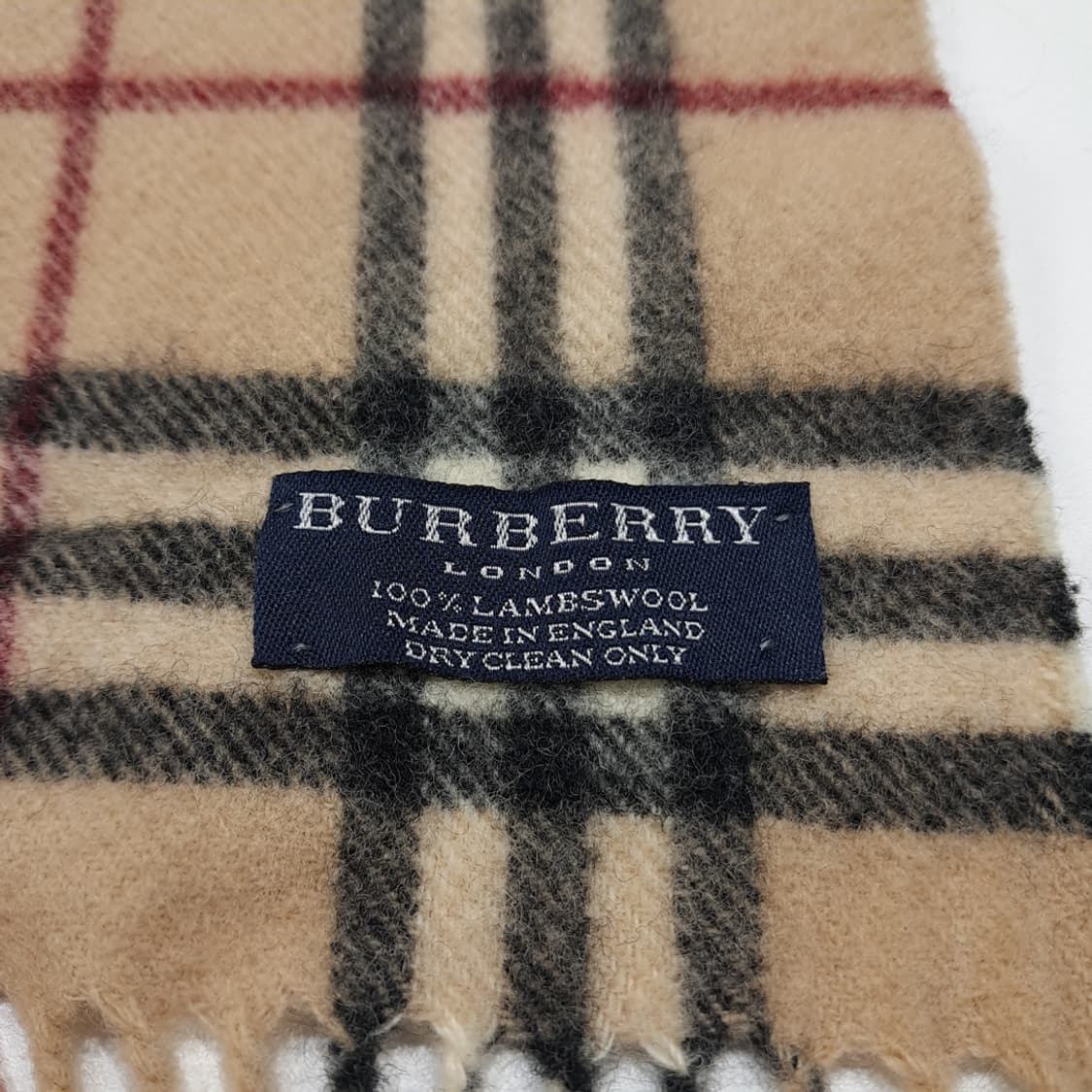 MX471 버버리 00s 영국판 램스울 노바체크 베이지 머플러 목도리 상품이미지4