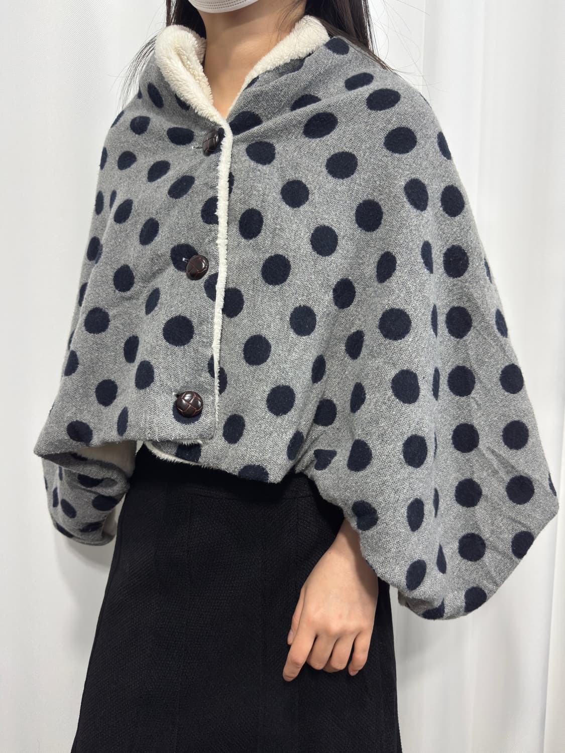 tsukuru & lin dot fleece cape 상품이미지1