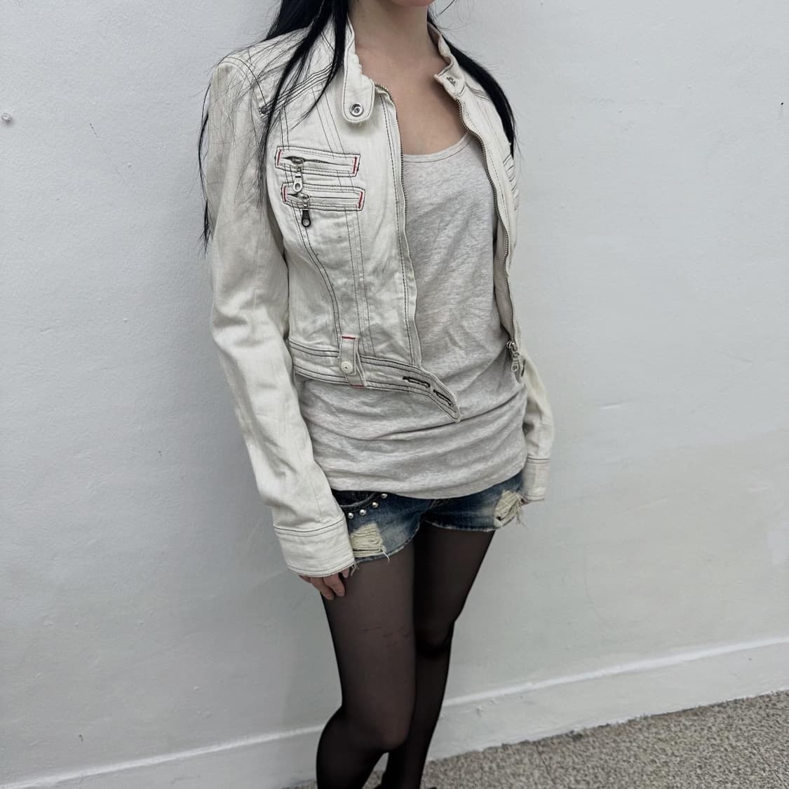 multi pocket detail short denim jacket 상품이미지2