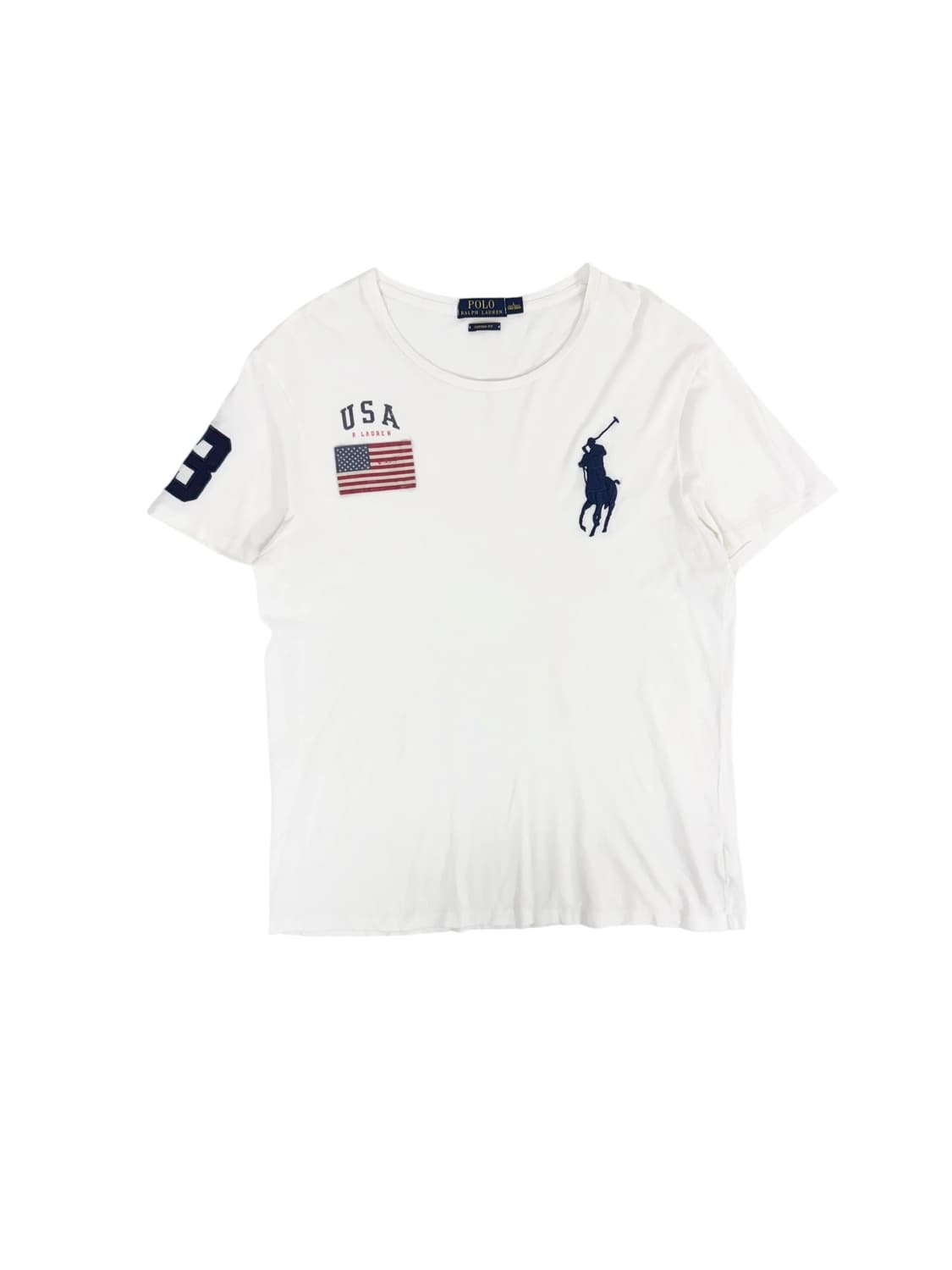 폴로 빅포니 성조기 반팔 화이트 L 상품이미지1