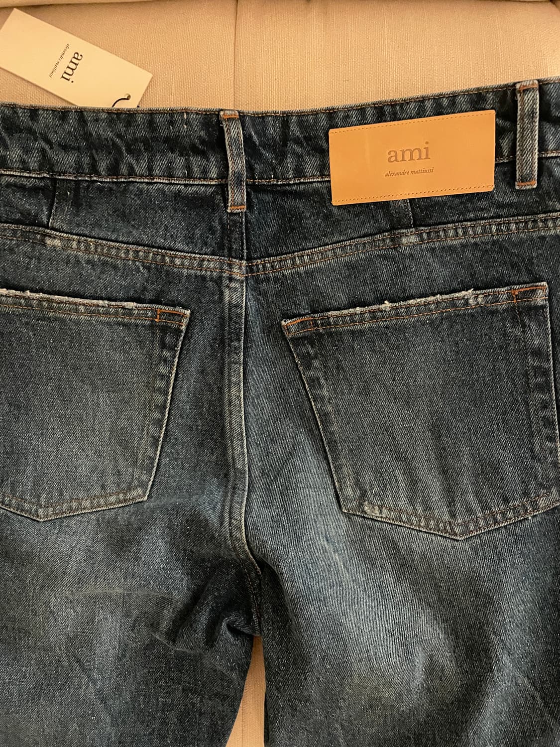 아미 백 로고패치 스트레이트 데님팬츠 상품이미지8