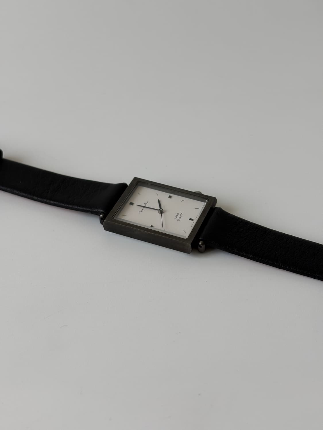 카시오 1980년대 Marly 블랙 스퀘어 쿼츠 남녀공용 상품이미지5