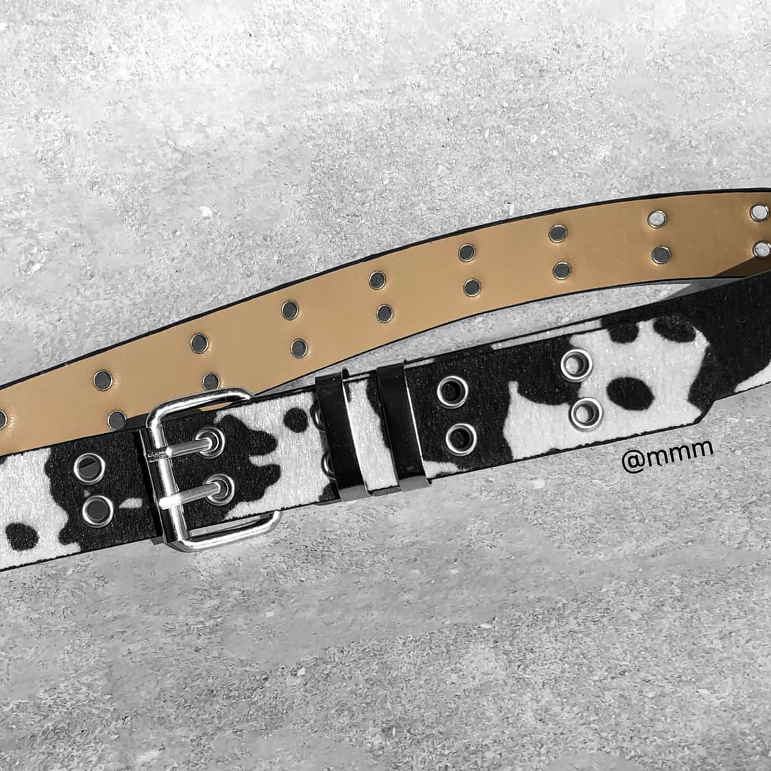 [Unisex] 카우헤어 더블 아일렛 송치 벨트 상품이미지9