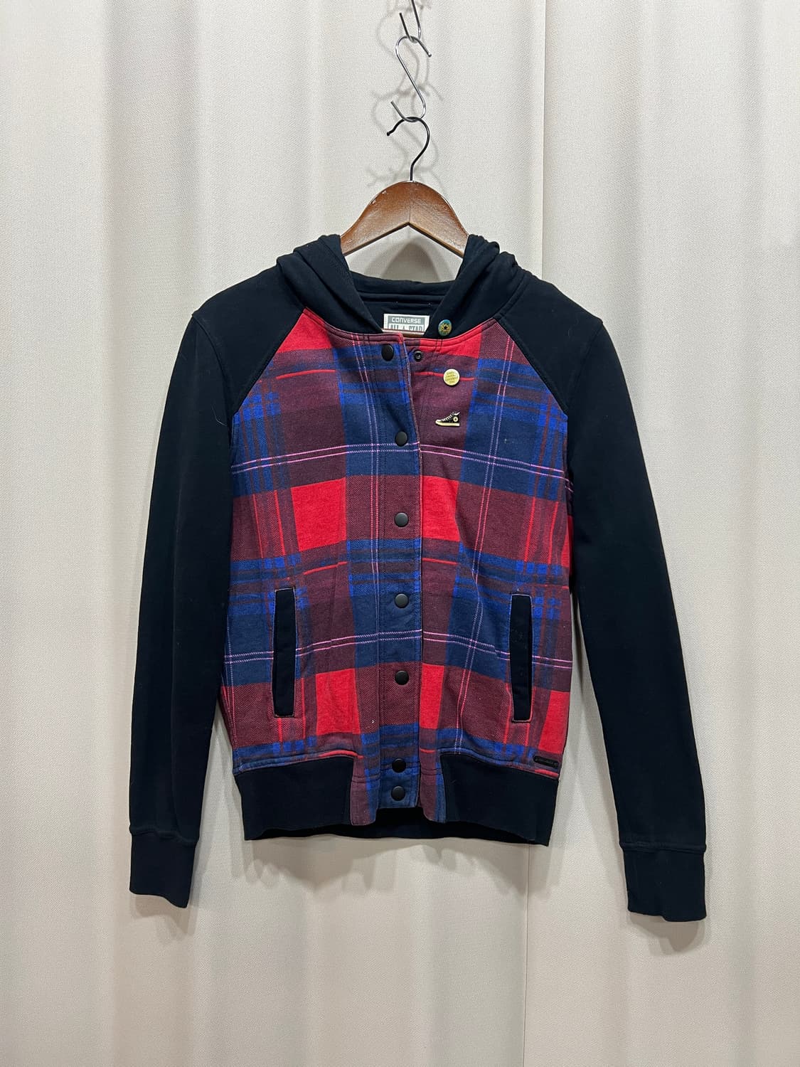 컨버스 체크 후드 블루종 자켓  상품이미지3