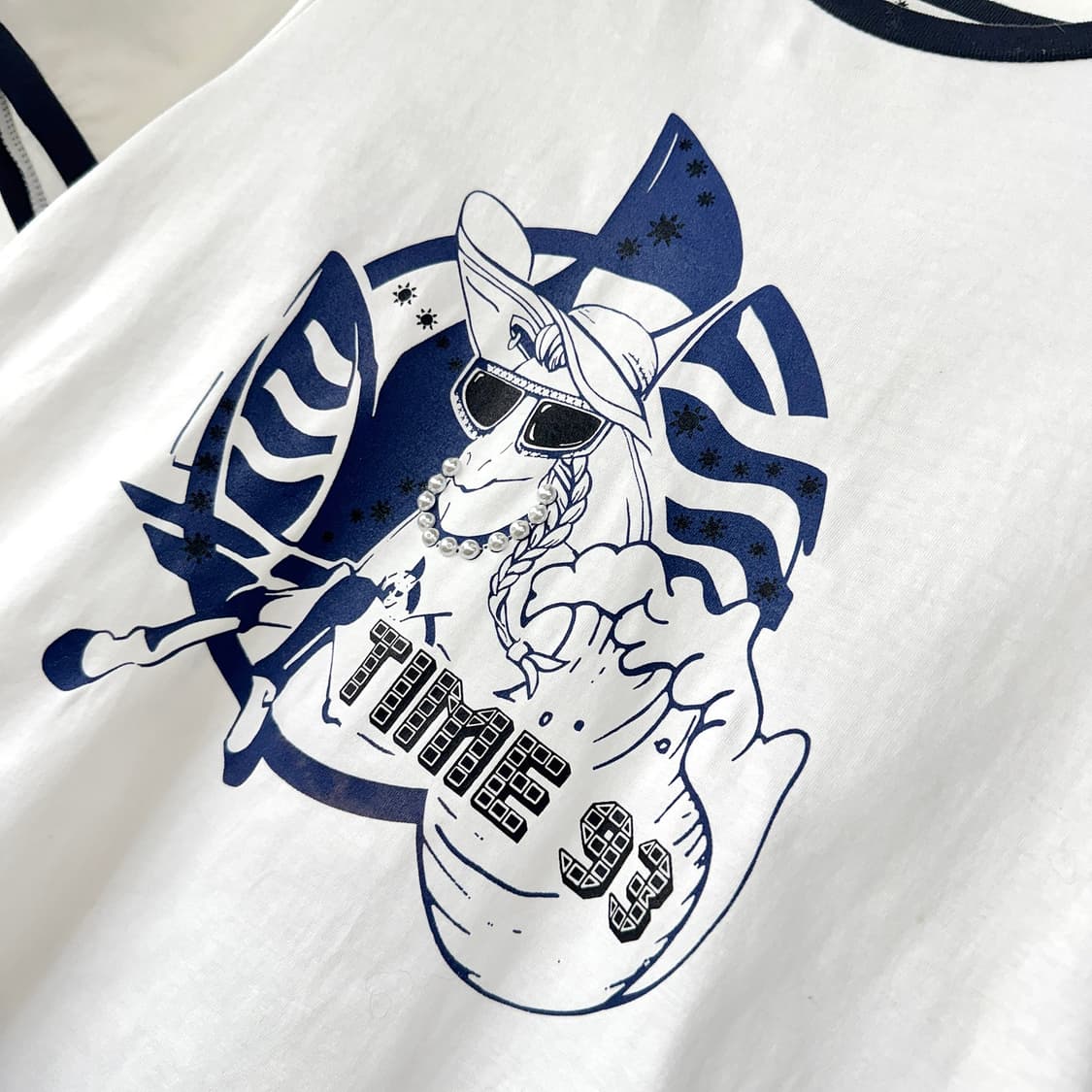 타임 TIME 펄 포인트 링거 티셔츠 상품이미지4