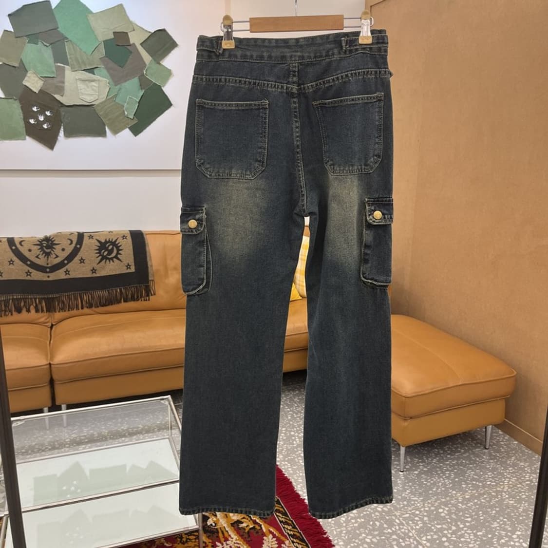 빈티지 Y2K 올드스쿨 카고 데님 청바지 26인치 C05739 상품이미지2
