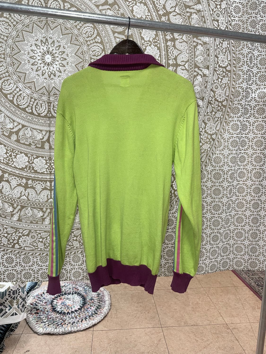 아디다스 올드스쿨 네온 멀티컬러 니트집업 자켓  상품이미지5