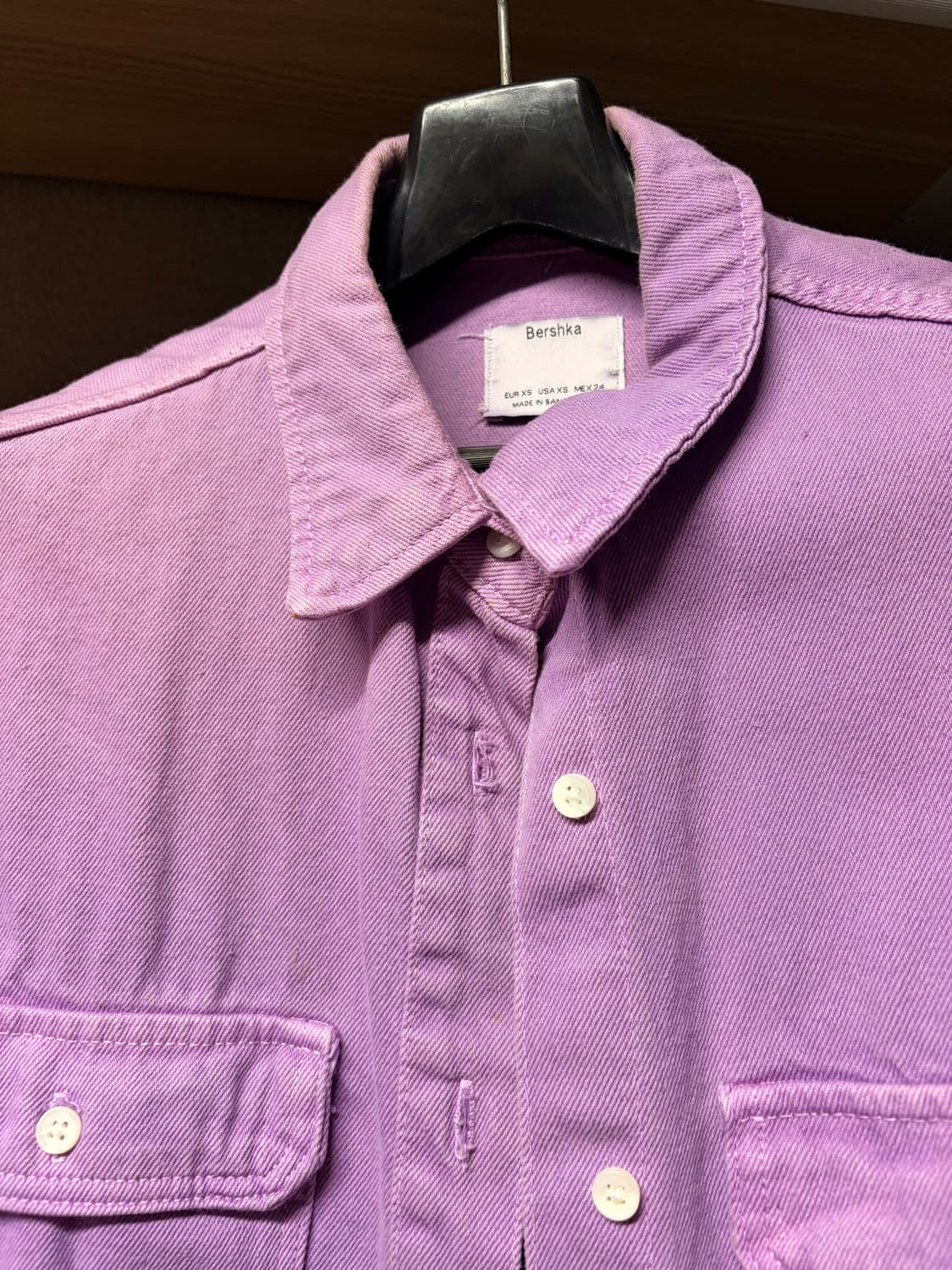 Bershka 퍼플 데님 셔츠 아우터 상품이미지2