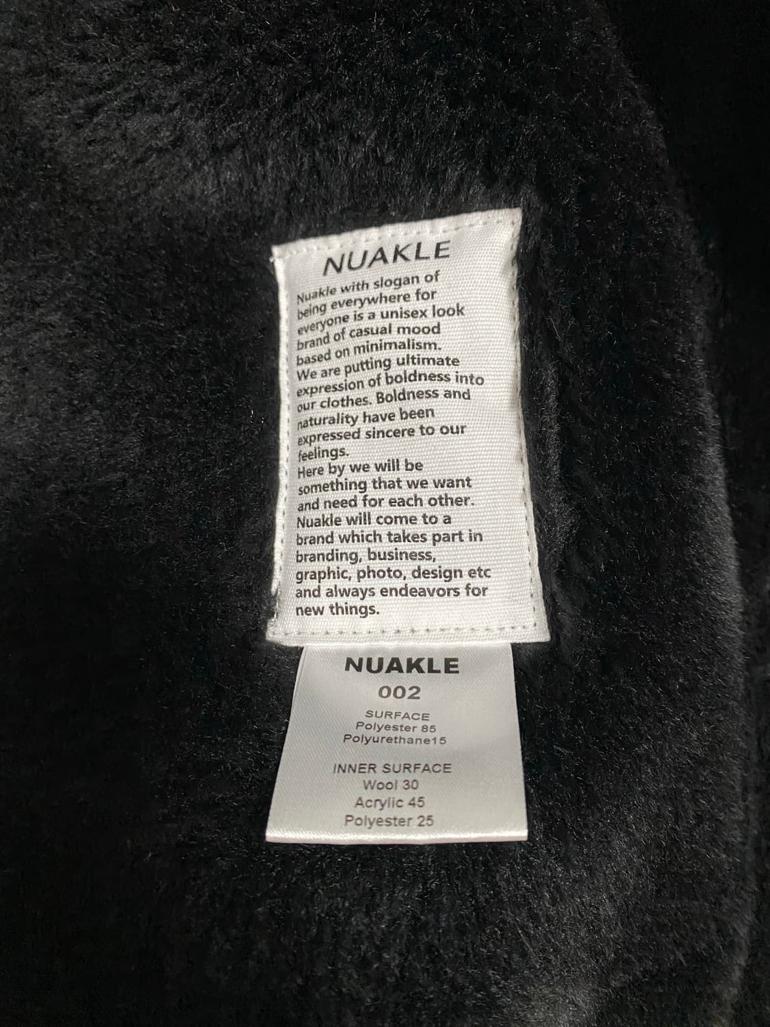 누아클레 NUAKLE m 시어링 스웨이드 무스탕 맨 블랙 002 사이즈 상품이미지3