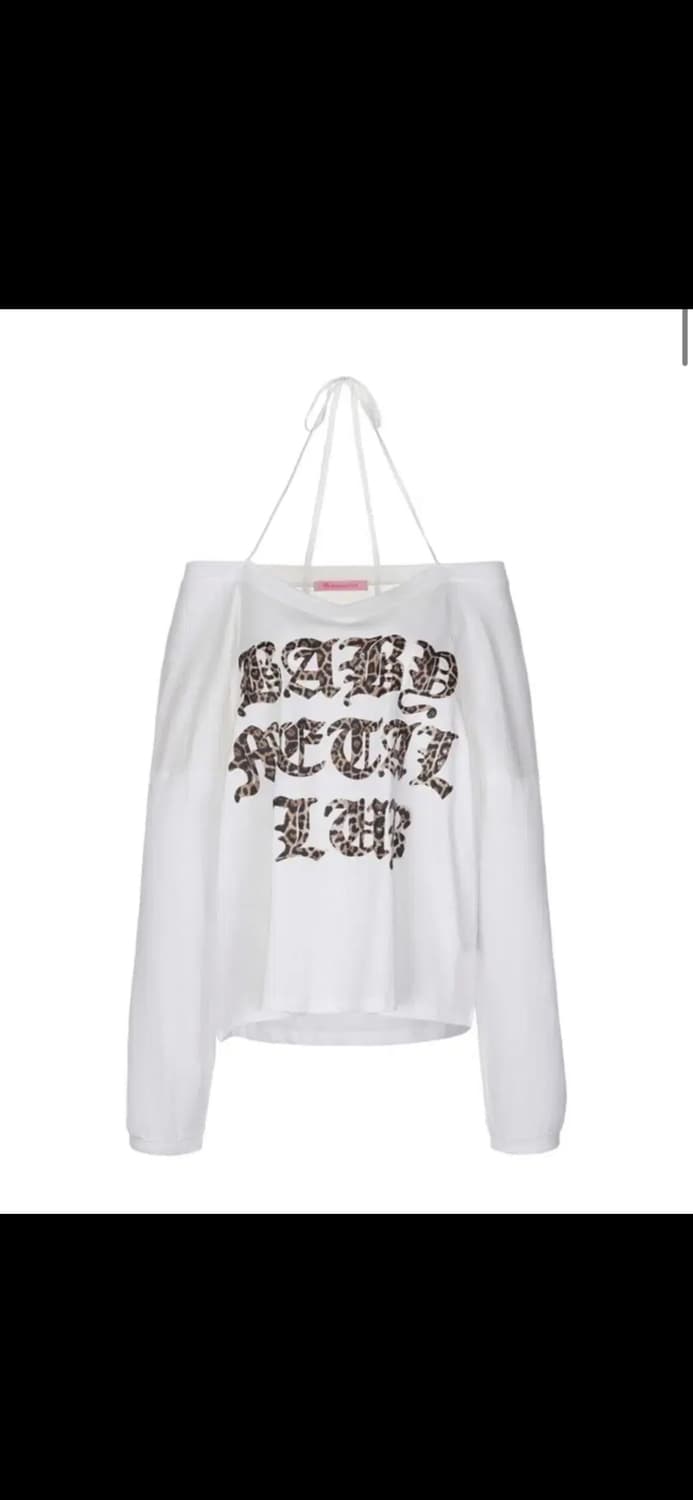 베메클 베이비메탈클럽 레오파드 로고 스트링 티 화이트 상품이미지1