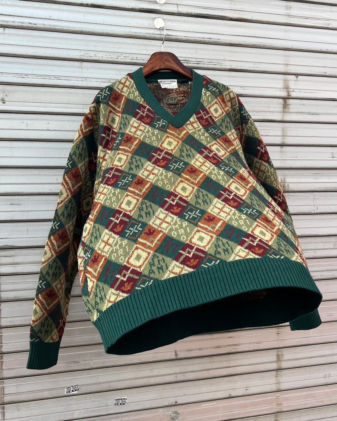 [L] 80s 엠포리오 아르마니 패턴 스웨터 상품이미지2