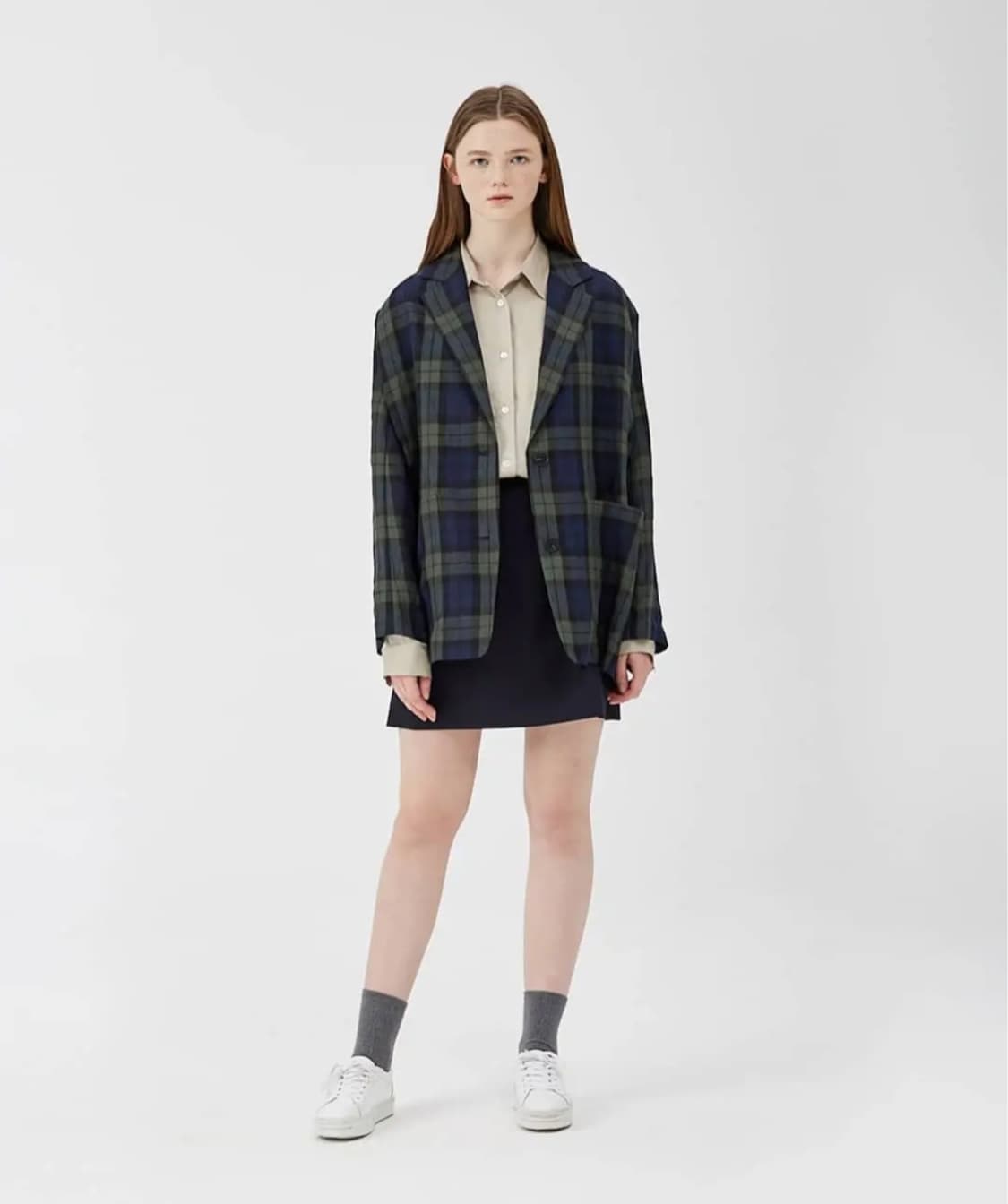 스튜디오톰보이 체크 린넨100% 자켓55 66  상품이미지1