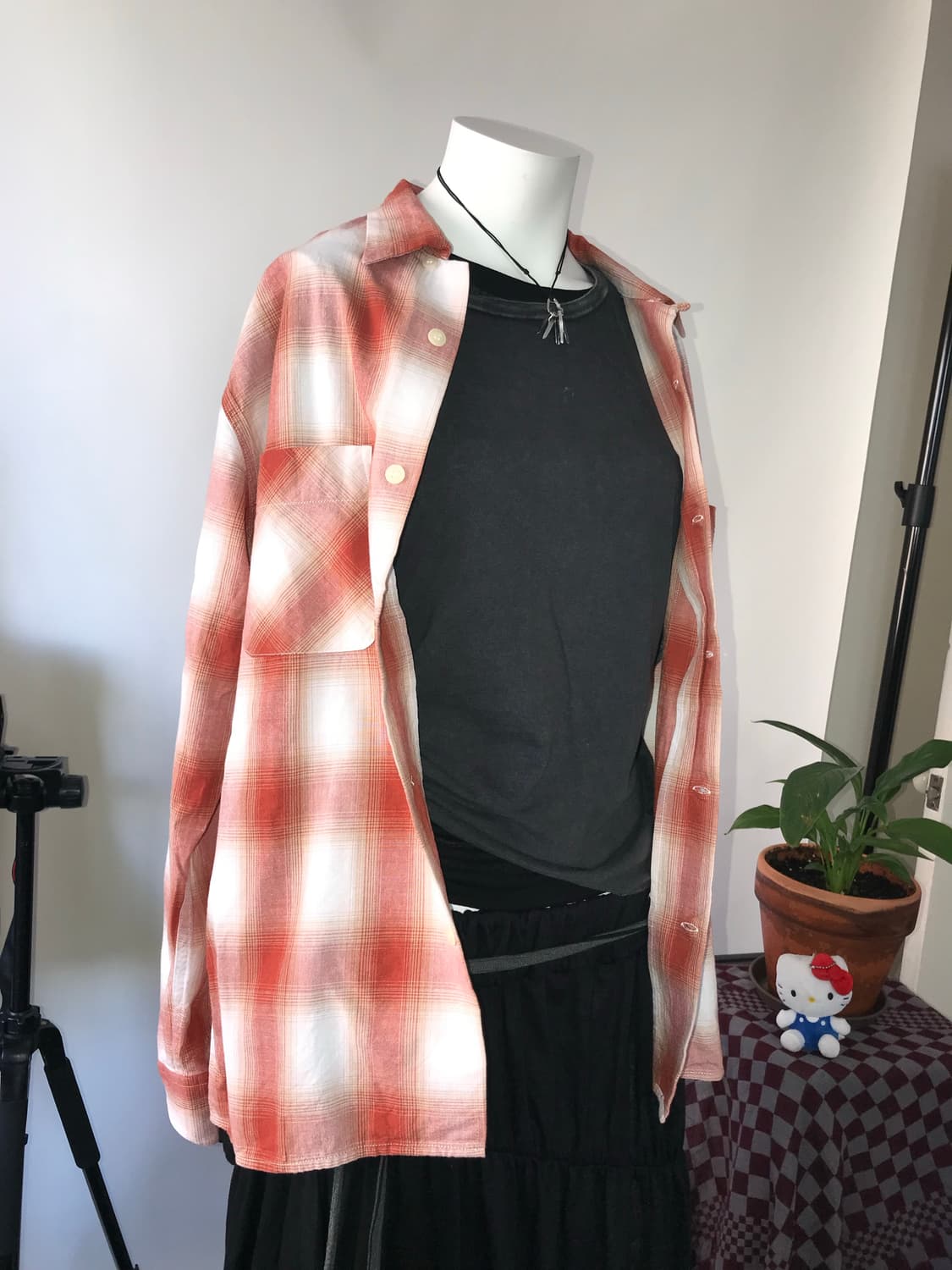 (UNISEX) VINTAGE E.L Ombre Check Shirts 상품이미지3