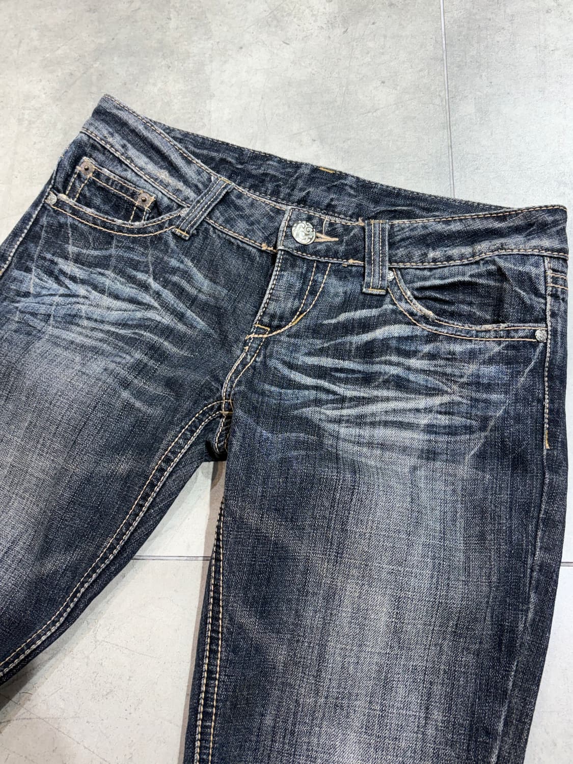 Y2k 펑크 로우라이즈 데님팬츠 상품이미지6