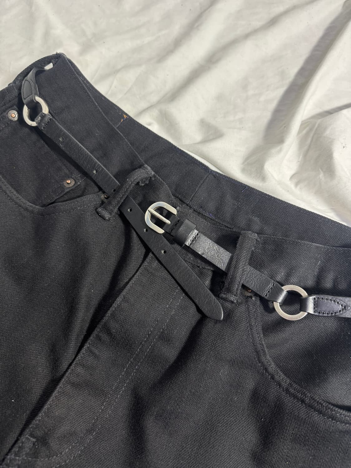 빈티지 링 디테일 레더 벨트 상품이미지1