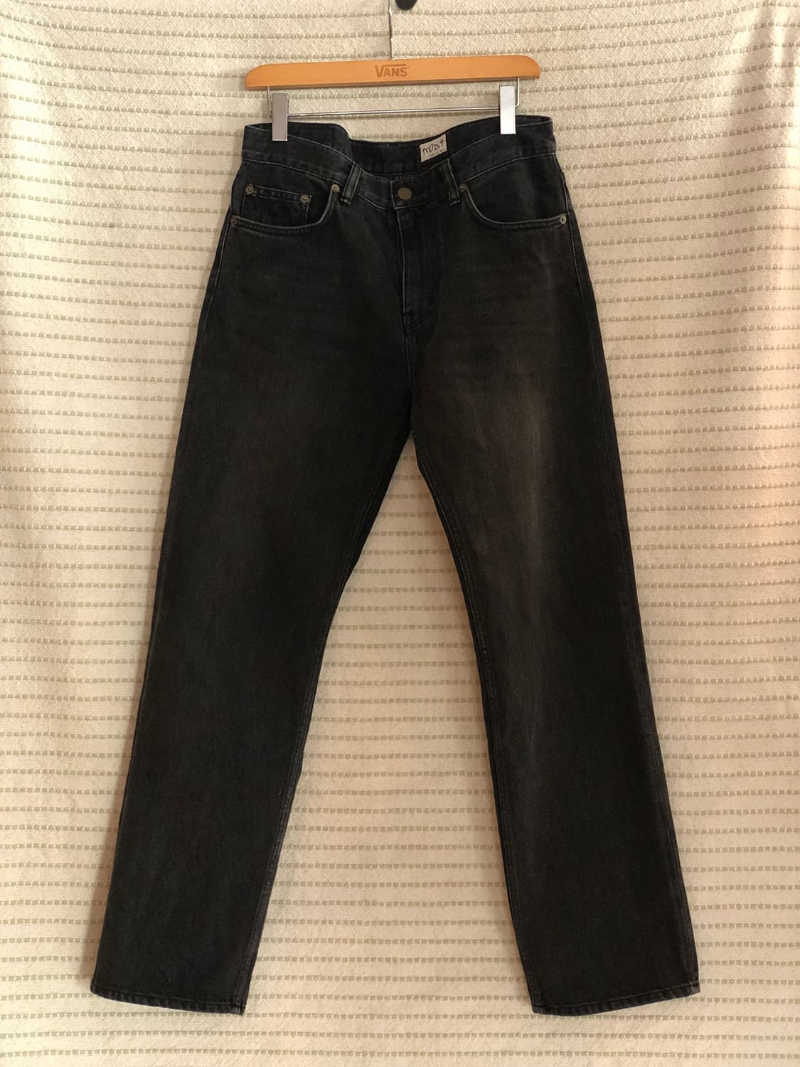 모드나인 블랙진 MOD6  세미 와이드 흑청 데님 상품이미지1