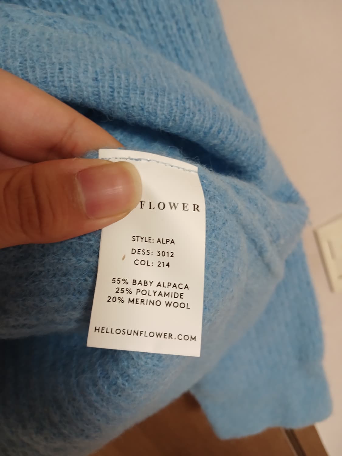 썬플라워하늘색 알파카 니트 L 상품이미지5