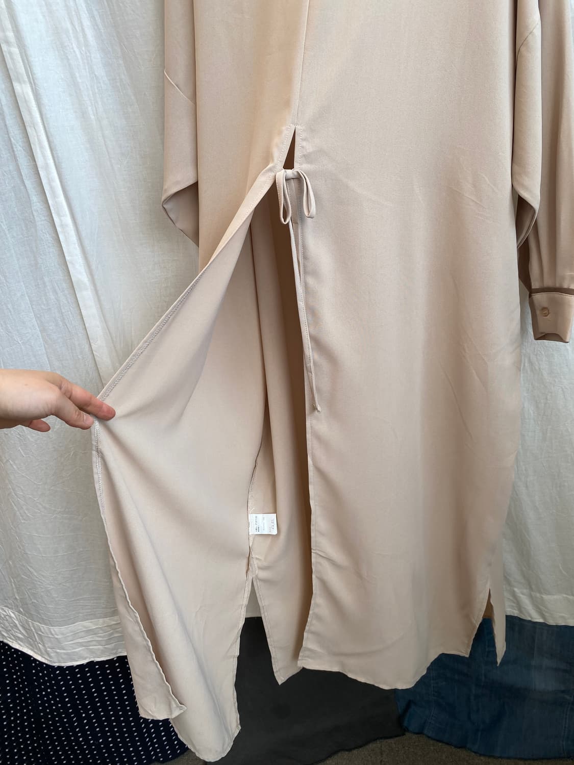 베이지 레이어드 맥시원피스(L) 상품이미지9