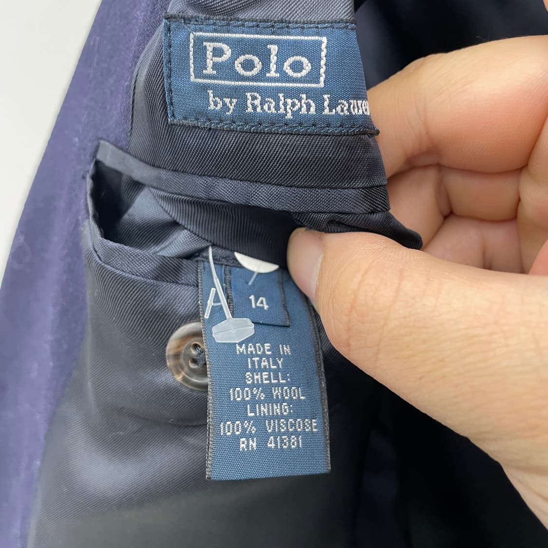 폴로 랄프로렌 이태리 네이비 금장 울 싱글 블레이저 상품이미지5