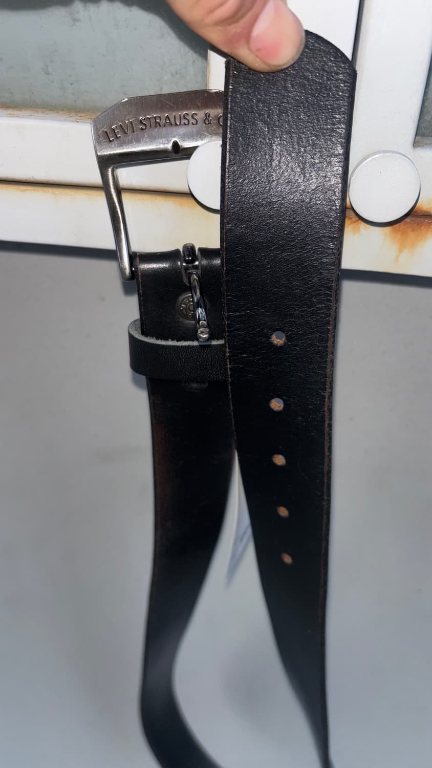 리바이스 블랙 레더 벨트 상품이미지2