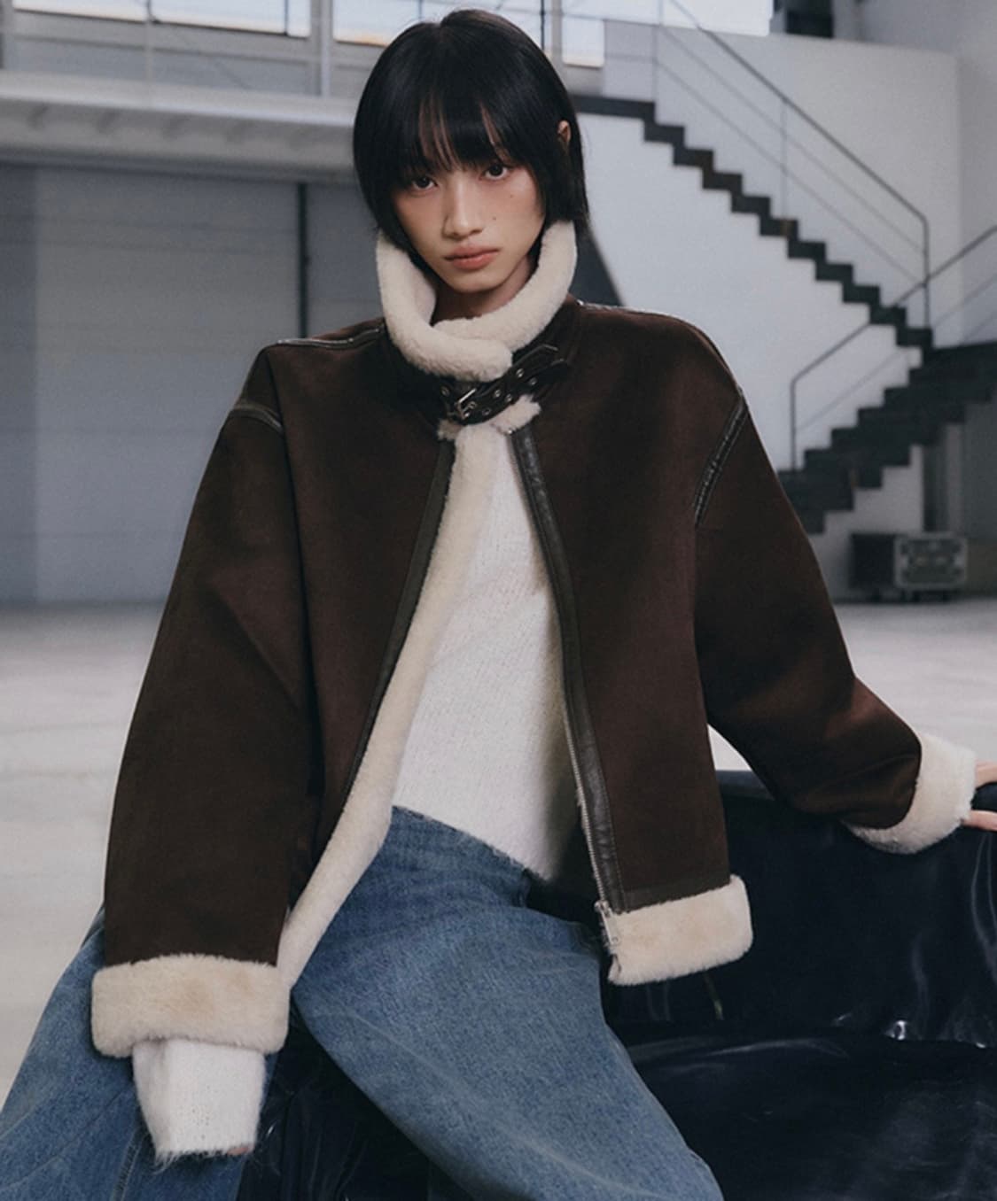 미쏘 스탠카라 무스탕 다크 브라운 M (24fw) 상품이미지1