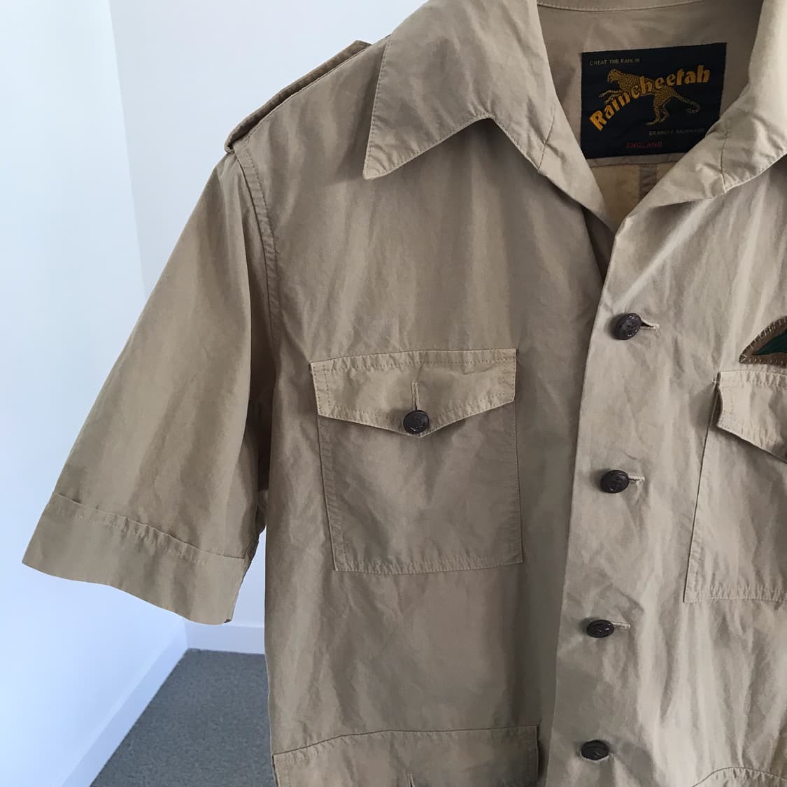 95 Raincheetah 빈티지 반팔 헌팅 셔츠 남방 상품이미지3