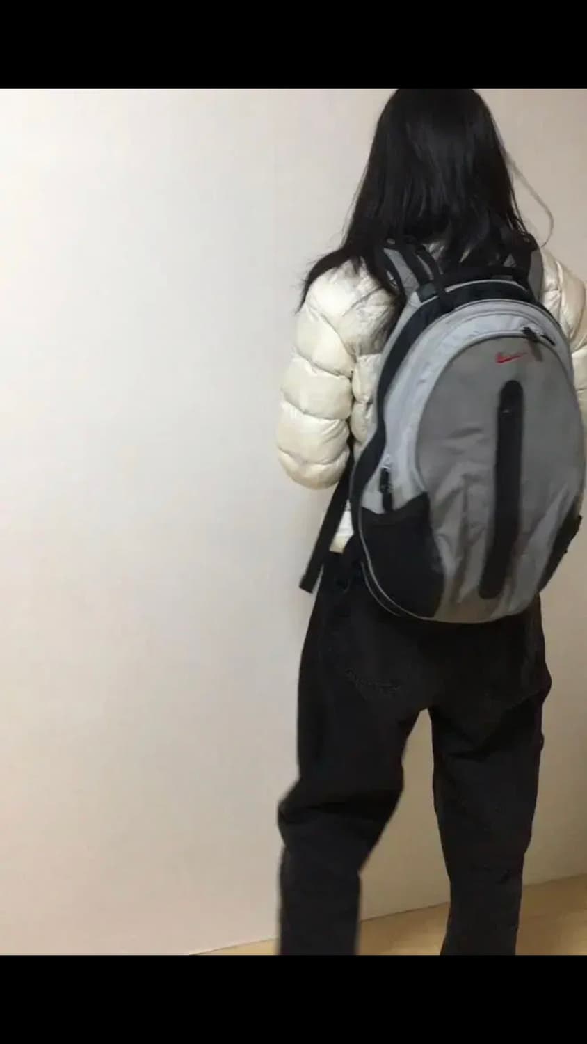 [직수입] 빈티지 RARE 나이키 백팩 그레이 블랙 착샷 상품이미지5