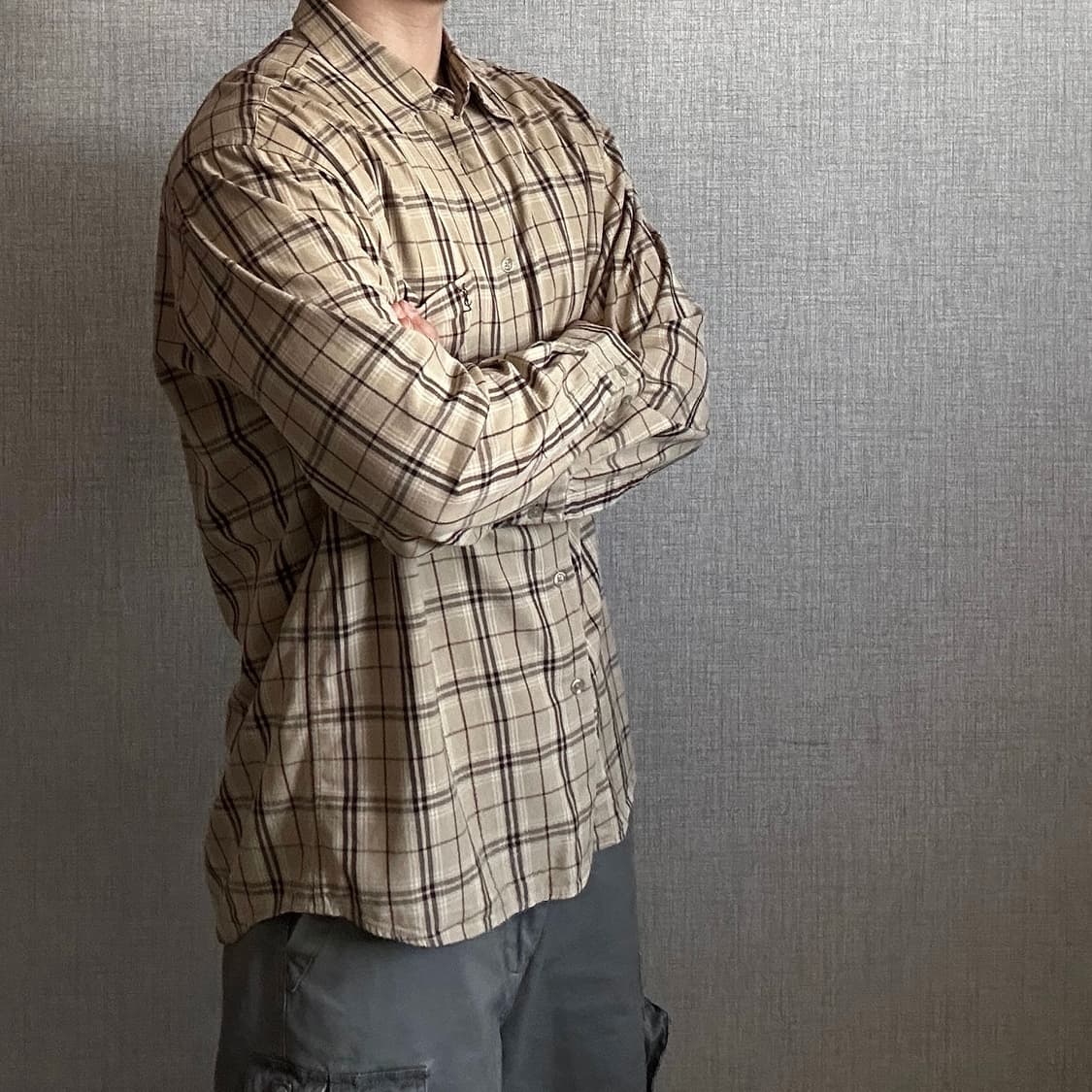 YSL 입생로랑 체크 패턴 포켓 셔츠 XL 상품이미지3