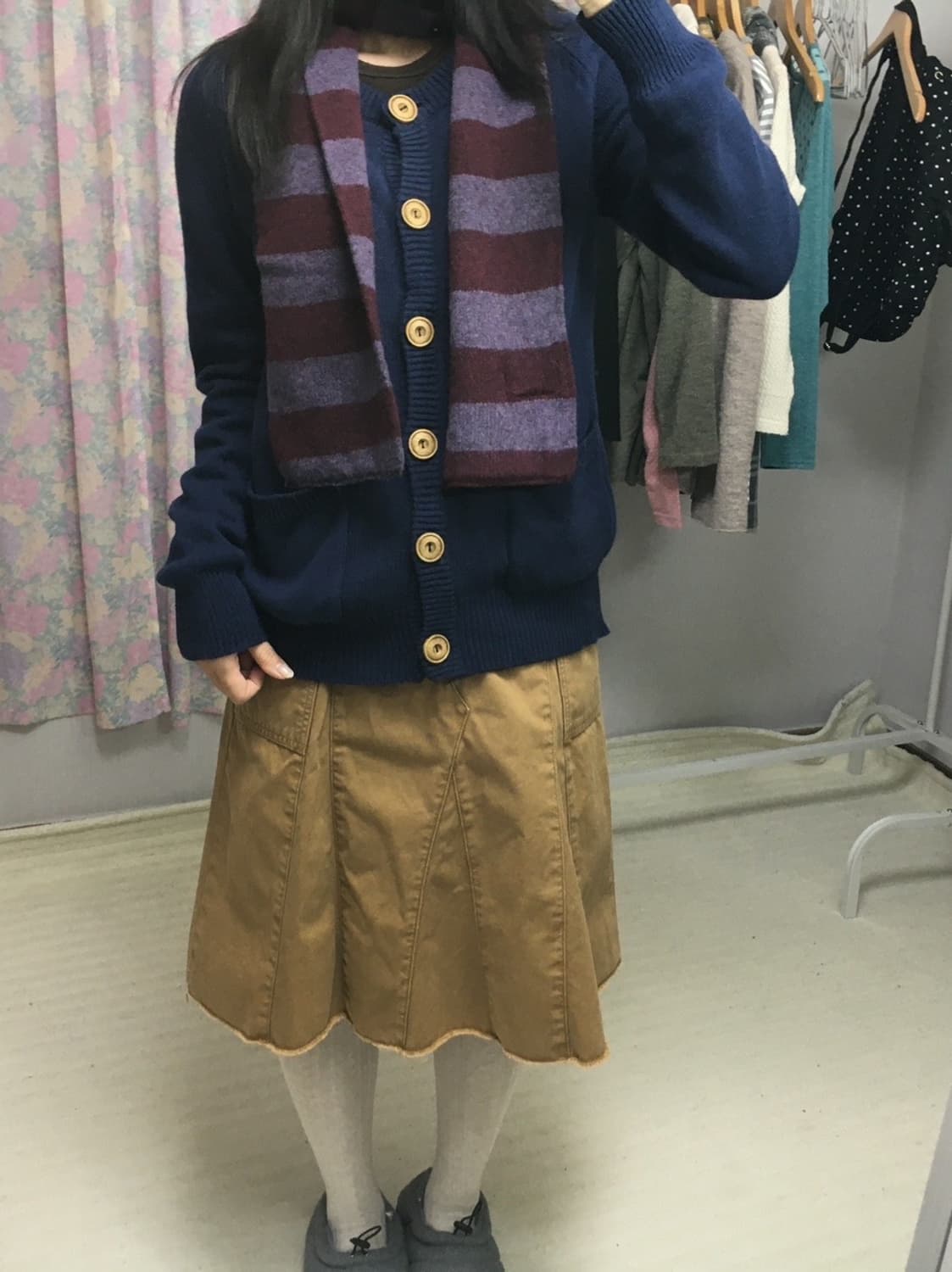 네이비 단추 가디건 상품이미지4