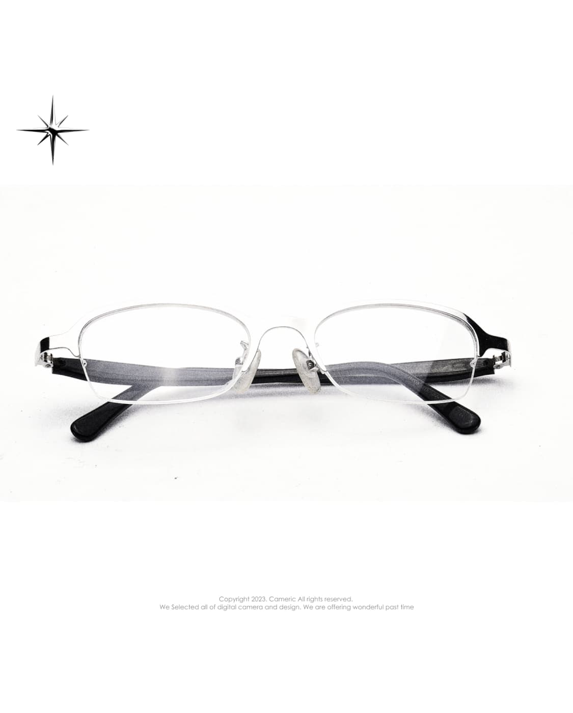 (made in japan)Havis👓 긱시크 실버 반무테 빈티지 안경 상품이미지2
